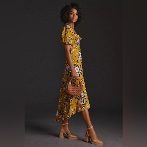 Maeve Floral Puff-Sleeve Midi Dress - Picture 4 of 7